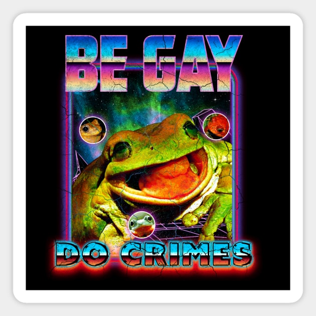 Vintage Frog Crimes Magnet by RadicalLizard